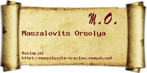 Maszalovits Orsolya névjegykártya